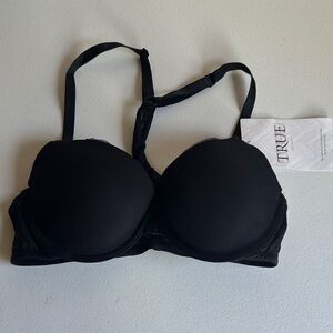 True & Co Black T-Shirt Bra with Molded Cups